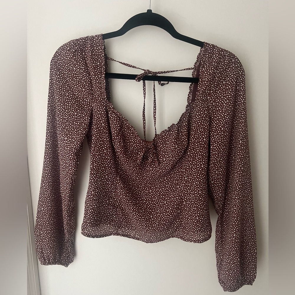 Abercrombie & Fitch Long Sleeve Polka Dot
Sweetheart Top Women's Small